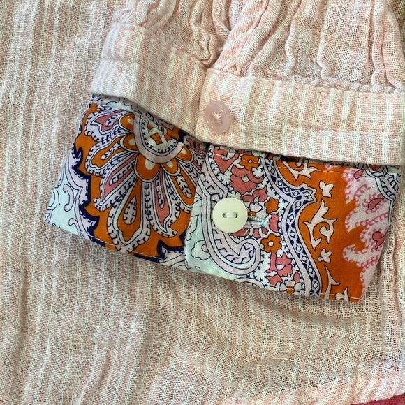 Vintage paisley / striped coverup / after swim robe - Picture 2 of 16